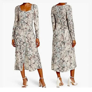 NWOT!! AFRM - Neutral Aqua Snake Print Women's Long Dress - Size S - Blue/Brown